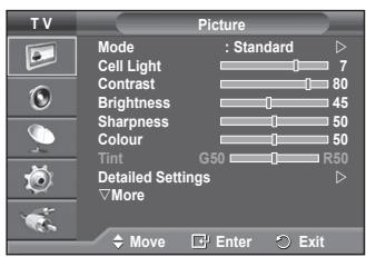 SAMSUNG PS50A550 - Viewing the Menus - 1