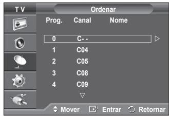 SAMSUNG PS50A550 - Ordenar os canais memorizados - 2