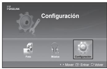 SAMSUNG PS50A550 - El menu de configuración muestra al usuario la configuración del menu WISELINK. - 1