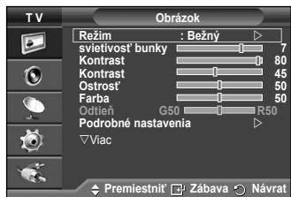 SAMSUNG PS50A550 - Prispósobenie nastavení obrazu - 1