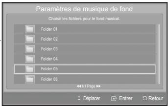 SAMSUNG PS50A550 - Configuration du fond musical : - 1