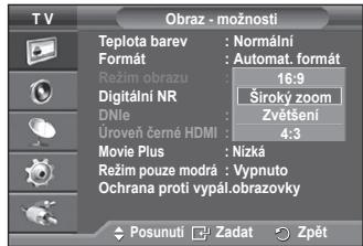 SAMSUNG PS50A550 - Režim obrazu: 16:9/Siroký zoom/Zvětşeni/4:3 - 1