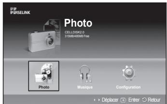 SAMSUNG PS50A550 - Ce menu présente les dossiers et les fichiers JPEG enregistrés sur une unité de stockage USB. - 1