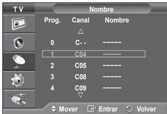 SAMSUNG PS50A550 - Asignación de nombres a los canales - 2