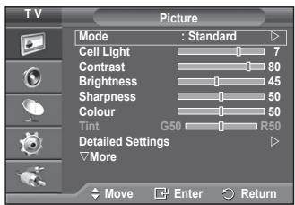 SAMSUNG PS50A550 - Changing the Picture Standard - 1