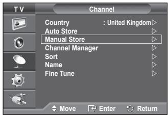 SAMSUNG PS50A550 - Storing Channels Manually - 1