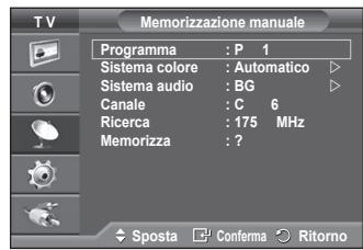 SAMSUNG PS50A550 - Memorizzazione manuale dei canali - 2