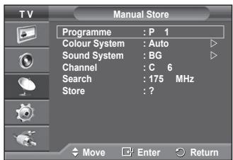 SAMSUNG PS50A550 - Storing Channels Manually - 2