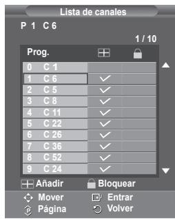 SAMSUNG PS50A550 - Adisión ybloqueo de canales - 3