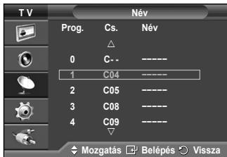 SAMSUNG PS50A550 - Név hozzárendelése a csatornákhoz - 2