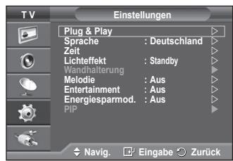 SAMSUNG PS50A550 - Tabelle der PIP-Einstellungen - 2