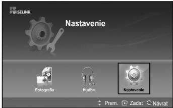 SAMSUNG PS50A550 - Nastavenie zobrazi nastavenia použivate'la pre ponuku WISELINK. - 1