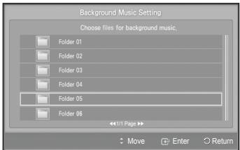 SAMSUNG PS50A550 - Background Music Setting: - 1