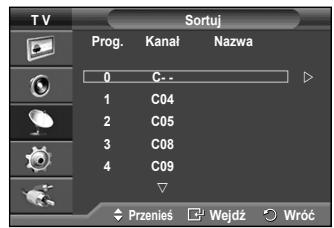 SAMSUNG PS50A550 - Sortowanie zaprogramowych kanałów - 2