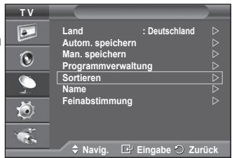 SAMSUNG PS50A550 - Sortieren der gespeicherten Kanäle - 1
