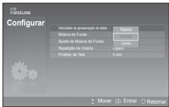 SAMSUNG PS50A550 - Velocidade da Apresentacao de Diapositivos: - 1