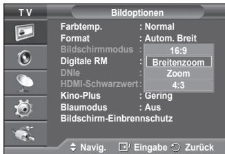 SAMSUNG PS50A550 - Bildgroße und Bildposition mit der Zoom-Funktion ändern - 1