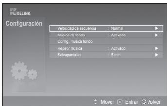 SAMSUNG PS50A550 - El menu de configuración muestra al usuario la configuración del menu WISELINK. - 2
