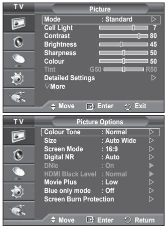 SAMSUNG PS50A550 - You can set detailed picture settings. - 1