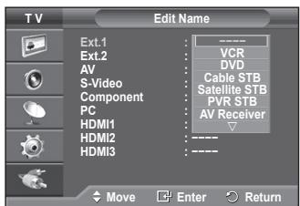 SAMSUNG PS50A550 - You can give a name to the external source. - 2
