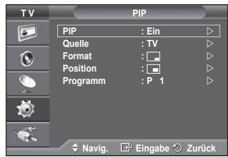 SAMSUNG PS50A550 - Tabelle der PIP-Einstellungen - 3