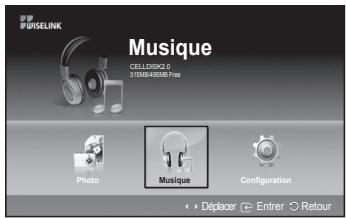 SAMSUNG PS50A550 - Ce menu permet d'afficher des fichiers MP3 enregistrés sur une unité de stockage USB. - 1