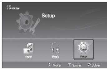 SAMSUNG PS50A557 - El menu de configuración muestra al usuario la configuración del menu WISELINK. - 1
