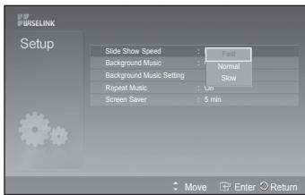 SAMSUNG PS50A557 - Slide Show Speed (Hitrost diaprojekcije): - 1