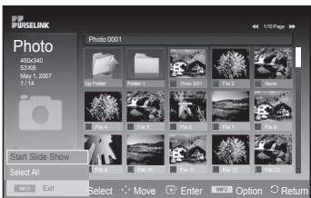 SAMSUNG PS50A557 - Viewing a Slide Show - 1