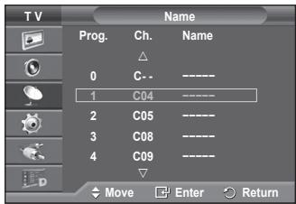 SAMSUNG PS50A557 - Assigning Names to Channels - 2