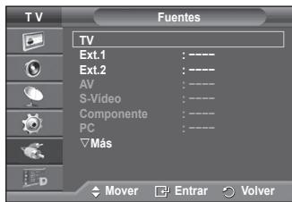 SAMSUNG PS50A557 - Visualización de las fuentes de senales externas - 2