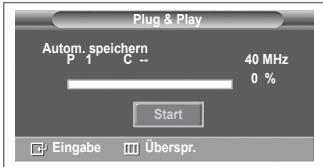SAMSUNG PS50A557 - Wenn das Fernsehgerät zum ersten Mal eingeschaltet wird, werden automatisch einige Grundeinstellungen vorgenommen. Die folgenden Einstellungen sind verfügbar. - 7
