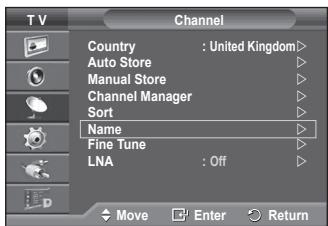 SAMSUNG PS50A557 - Assigning Names to Channels - 1