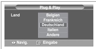 SAMSUNG PS50A557 - Wenn das Fernsehgerät zum ersten Mal eingeschaltet wird, werden automatisch einige Grundeinstellungen vorgenommen. Die folgenden Einstellungen sind verfügbar. - 5