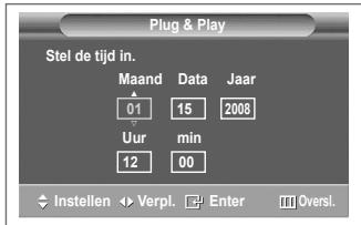 SAMSUNG PS50A557 - Wanseer de tv voor het eerst worden ingeschakeld, worden enkele basisinstallingen automatisch achtereenvolgens uitgevoerd. De volgende instelleningen zijn beschikkaar. - 12
