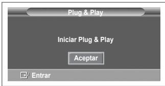 SAMSUNG PS50A557 - Cuando el televisor se enciende por prima vez, algunos values se estacelen de forma automatica y correlativa: Estan disponible los ajustes siguientes. - 1