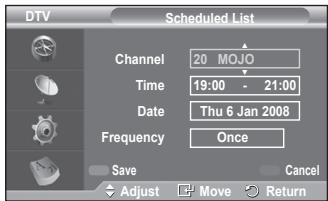 SAMSUNG PS50A557 - Scheduled List - 2