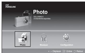 SAMSUNG PS50A557 - Ce menu présente les dossiers et les fichiers JPEG enregistrés sur une unité de stockage USB. - 1