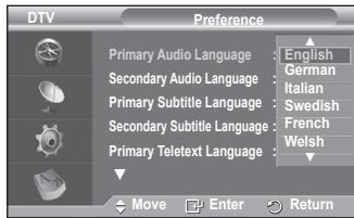 SAMSUNG PS50A557 - Language - 3