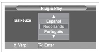 SAMSUNG PS50A557 - Wanseer de tv voor het eerst worden ingeschakeld, worden enkele basisinstallingen automatisch achtereenvolgens uitgevoerd. De volgende instelleningen zijn beschikkaar. - 2
