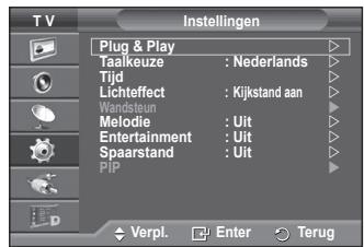 SAMSUNG PS50A557 - Wanseer de tv voor het eerst worden ingeschakeld, worden enkele basisinstallingen automatisch achtereenvolgens uitgevoerd. De volgende instelleningen zijn beschikkaar. - 14