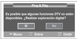 SAMSUNG PS50A557 - Cuando el televisor se enciende por prima vez, algunos values se estacelen de forma automatica y correlativa: Estan disponible los ajustes siguientes. - 6