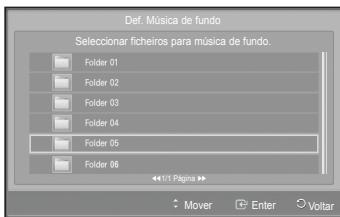 SAMSUNG PS50A557 - Definições da Música de Fundo: - 1