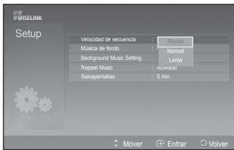 SAMSUNG PS50A557 - Velocidad de secuencia (Slide Show Speed): - 1