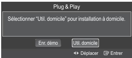 Plug & Play Sélectionner "Util. domicile" pour installation à domicile. Enr. demo Util. domicile Déplacer Entrer