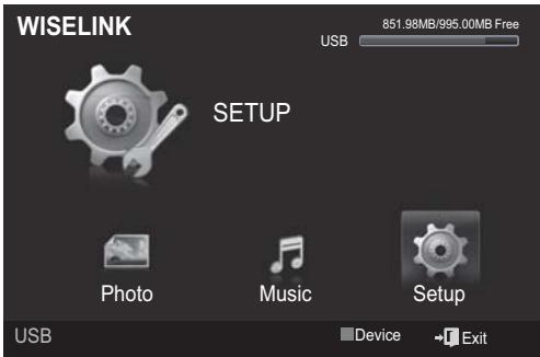 WISELINK USB 851.98MB/995.00MB Free SETUP Photo Music Setup USB Device Exit