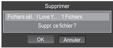 Supprimer Fichiers sél. :I Love Y... 1 Fichiers Suppr. ce fichier ? OK Annuler