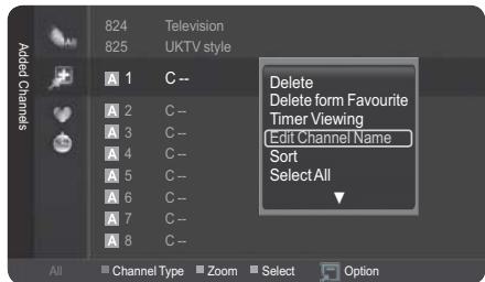 824 825 Television UKTV style Added Channels A 1 C -- A 2 C -- A 3 C -- A 4 C -- A 5 C -- A 6 C -- A 7 C -- A 8 C -- All Channel Type Zoom Select Option Delete Delete form Favourite Timer Viewing Edit Channel Name Sort Select All
