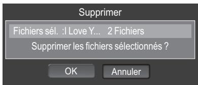 Supprimer Fichiers sél. :I Love Y... 2 Fichiers Supprimer les fichiers sélectionnés ? OK Annuler