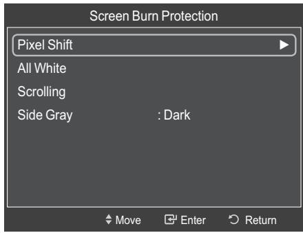 Screen Burn Protection Pixel Shift All White Scrolling Side Gray : Dark Move Enter Return
